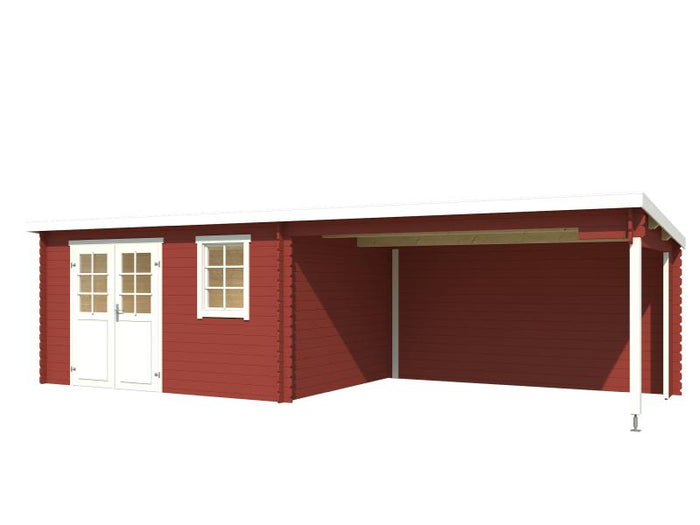 Lasita Blockbohlenhaus Reno schwedenrot 28 mm