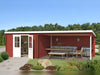 Lasita Blockbohlenhaus St Louis schwedenrot mit Anbau 28 mm