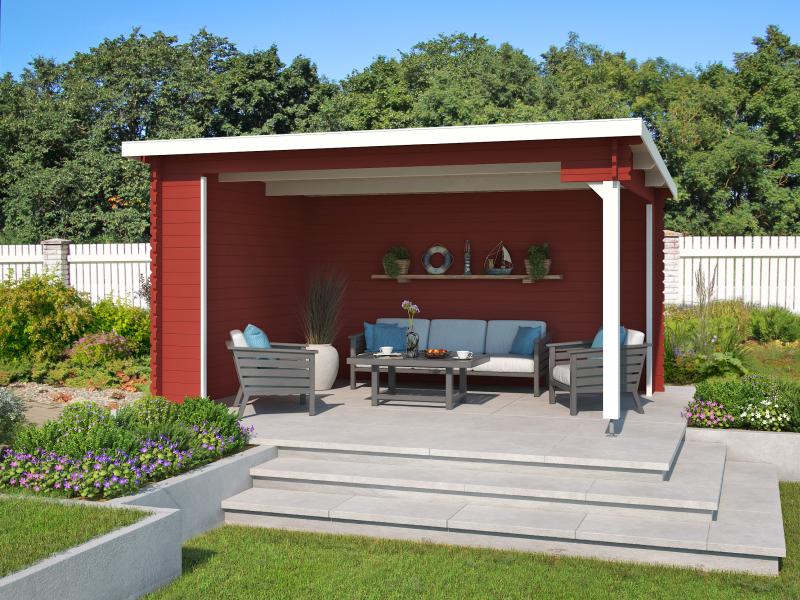 Lasita Unterstand / Lounge Columbus schwedenrot 34 mm