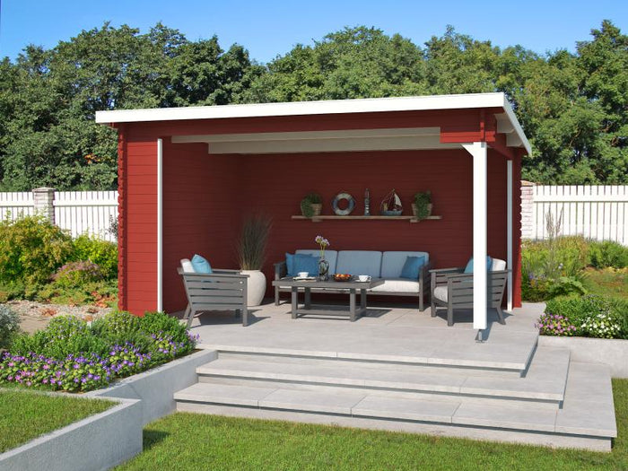 Lasita Unterstand / Lounge Columbus schwedenrot 34 mm