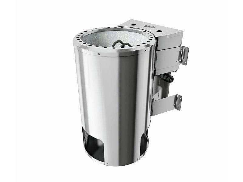 Lilja - Karibu Sauna Plug & Play 3,6 kW Bio Ofen, ext. Steuerung - ohne Dachkranz - Klarglas Ganzgla