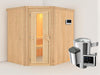 Lilja - Karibu Sauna Plug & Play 3,6 kW Ofen, ext. Steuerung - ohne Dachkranz - Energiespartür