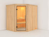 Lilja - Karibu Sauna Plug & Play ohne Ofen - ohne Dachkranz - Klarglas Ganzglastür