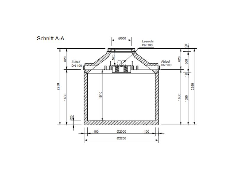 Mall Betonzisterne Family 4700 Liter, begehbar, mit Spaltsiebfilter
