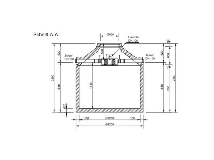 Mall Betonzisterne Family 4700 Liter, begehbar, mit Spaltsiebfilter