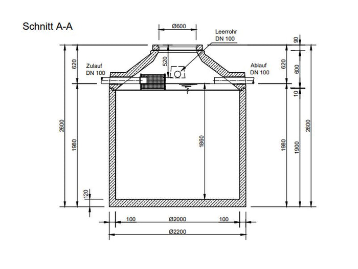Mall Betonzisterne Family 5800 Liter, begehbar, mit Gartenfilter