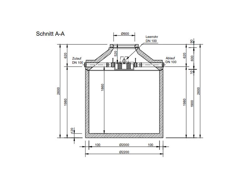 Mall Betonzisterne Family 5800 Liter, begehbar, mit Spaltsiebfilter