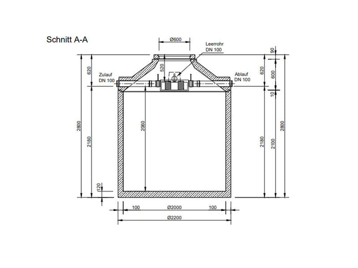 Mall Betonzisterne Family 6500 Liter, begehbar, mit Spaltsiebfilter