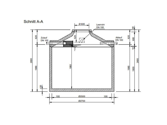 Mall Betonzisterne Family 9100 Liter, begehbar, mit Gartenfilter