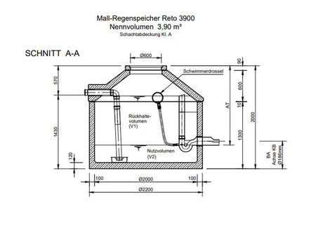 Mall Retentionszisterne Reto 3900 Liter, begehbar
