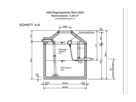 Mall Retentionszisterne Reto 5500 Liter, begehbar