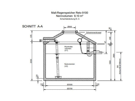 Mall Retentionszisterne Reto 9100 Liter, begehbar