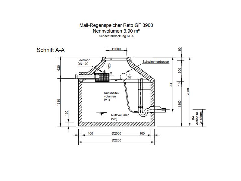 Mall Retentionszisterne Reto Family 3900 Liter, begehbar, mit Gartenfilter
