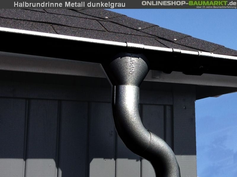 Metall-Dachrinne dunkelgrau Pultdach 400 cm