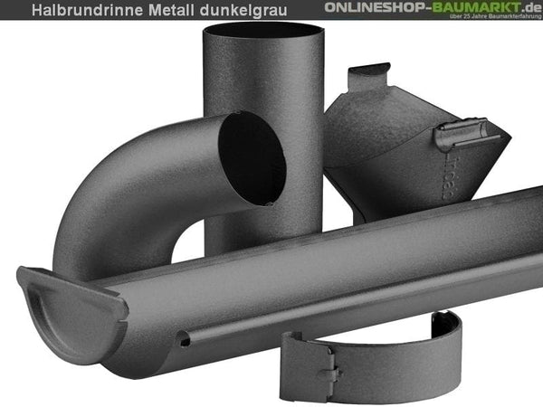 Metall-Dachrinne dunkelgrau Satteldach 800 cm