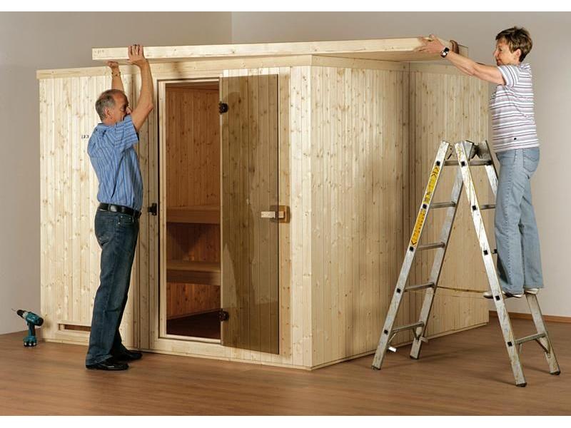 Montage Saunafass Basic 280 Bausatz DS rot