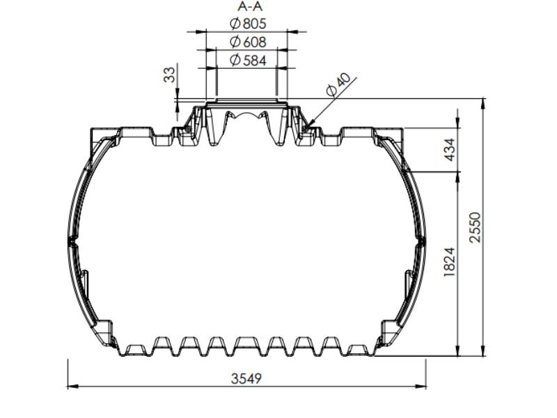 Nautilus Atlantis Premium-Zisterne 12.500 Liter mit 3 Lippendichtungen DN 100