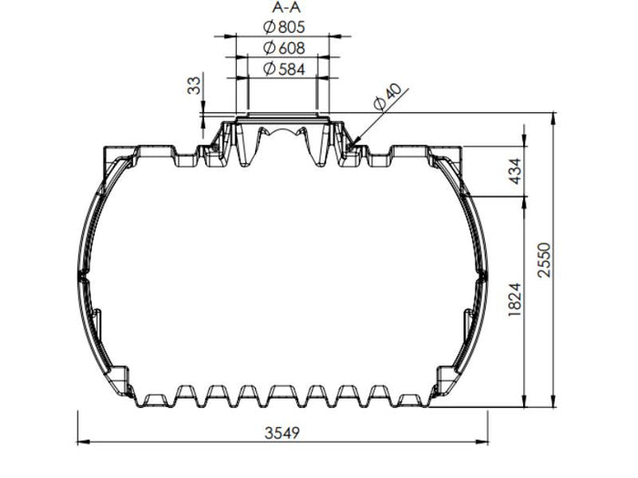 Nautilus Atlantis Premium-Zisterne 12.500 Liter mit 3 Lippendichtungen DN 100