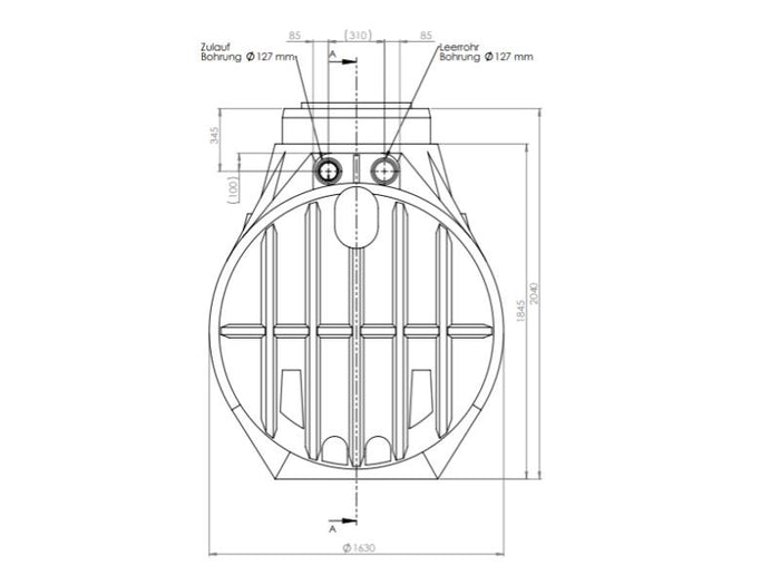 Nautilus Atlantis Premium-Zisterne 4.000 Liter mit 3 Lippendichtungen DN 100