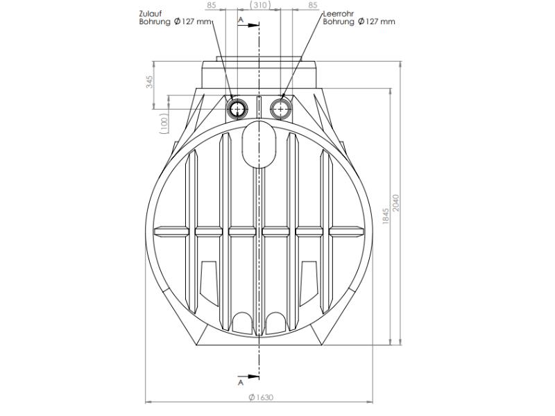Nautilus Atlantis Premium-Zisterne 4.000 Liter mit vorinstalliertem Korbfilter & Siphon