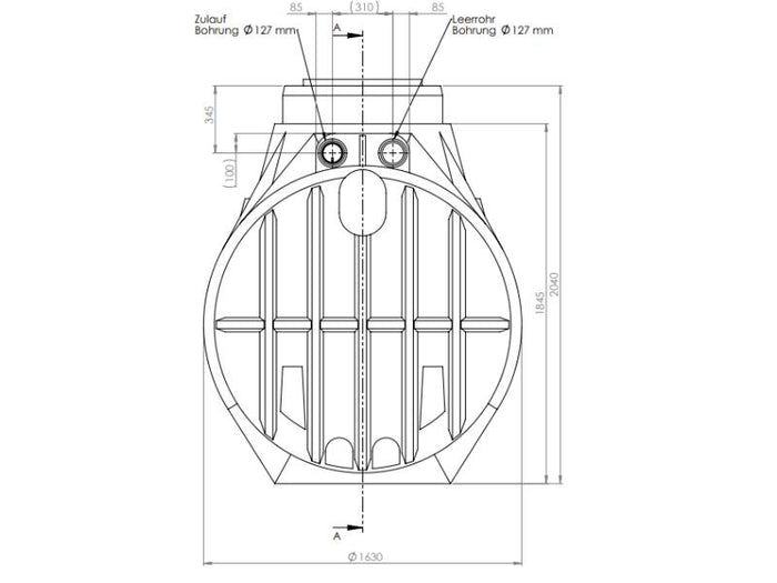 Nautilus Atlantis Premium-Zisterne 4.000 Liter mit vorinstalliertem Korbfilter & Siphon