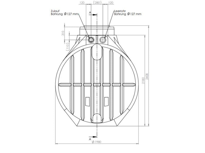 Nautilus Atlantis Premium-Zisterne 5.300 Liter mit vorinstalliertem Korbfilter & Siphon