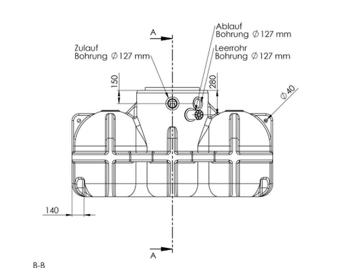 Nautilus Flachtank-Zisterne Hudson 5.000 Liter mit vorinstallierten Korbfilter & Siphon