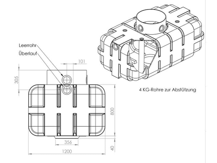Nautilus Flachtank-Zisterne Ozeanis 1.700 Liter inkl. 3 Lippendichtungen
