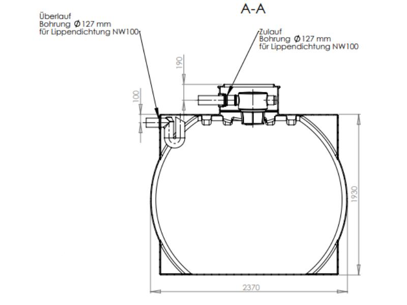 Nautilus Zisterne Ozeanis 6.000 Liter mit Korbfilter & Siphon