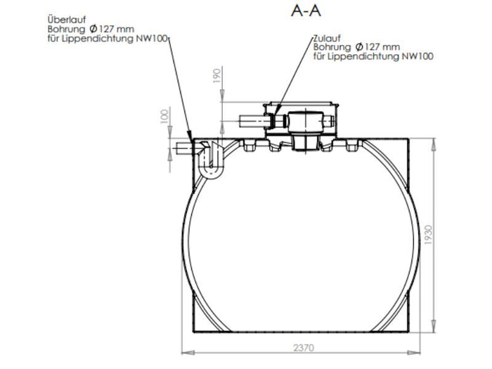 Nautilus Zisterne Ozeanis 6.000 Liter mit Korbfilter & Siphon