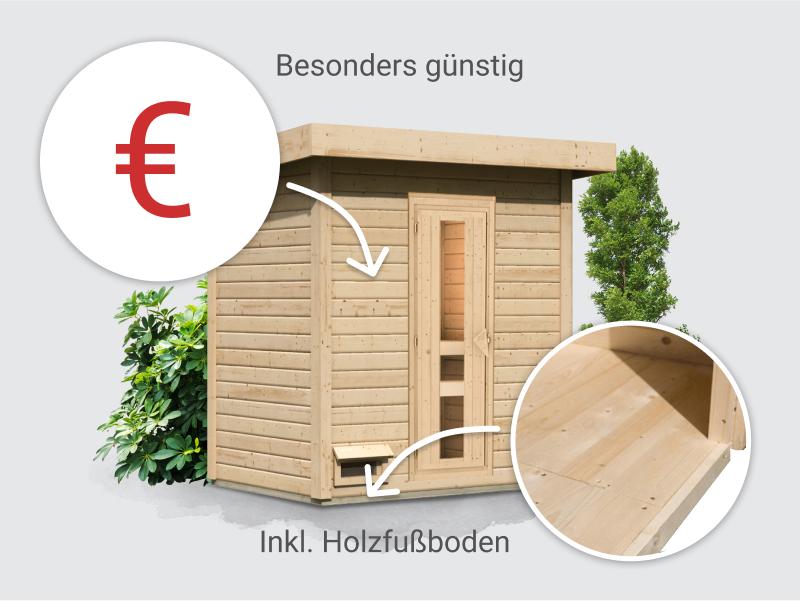 Osb smart choice Saunahaus Hella 1 - ohne Ofen - inkl. Dacheindeckung und Fußboden