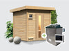 Osb smart choice Saunahaus Hella 2  38 mm - inkl. 9 kW Ofen ext. Steuerung - mit Dacheindeckung und