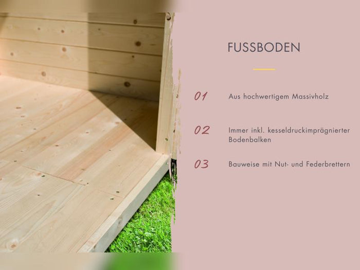 Osb smart choice Saunahaus Patio 2, 38 mm naturbelassen -inkl. 9 kW Ofen ext. Steuerung-, inkl. Dach