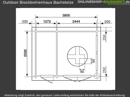 Outdoor Gartenhaus / Blockbohlenhaus William 250 2-Raum 28mm
