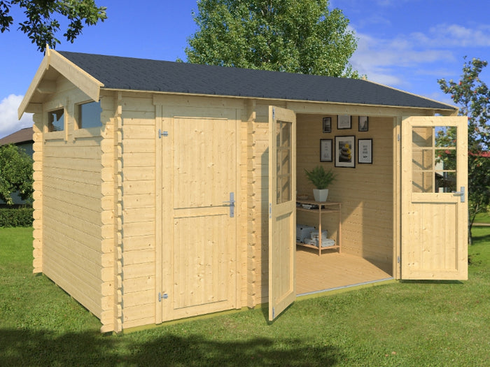 Outdoor Gartenhaus / Blockbohlenhaus William 250 2-Raum 28mm