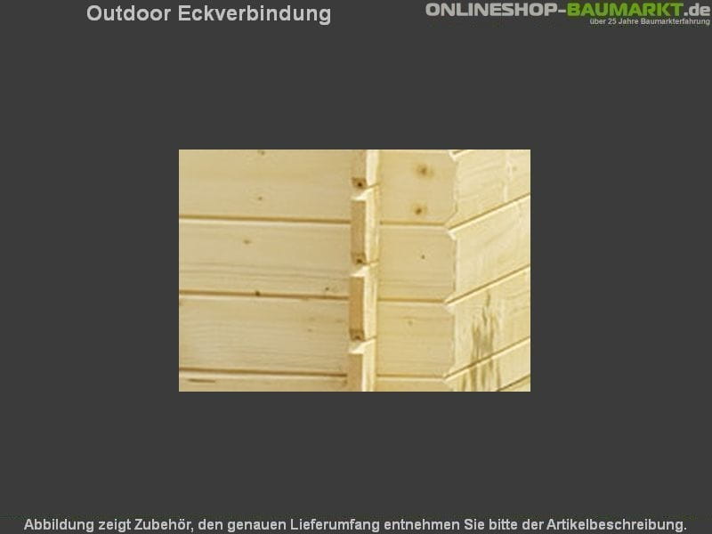 Outdoor Gartenhaus / Blockbohlenhaus William 250 2-Raum carbongrau 28mm