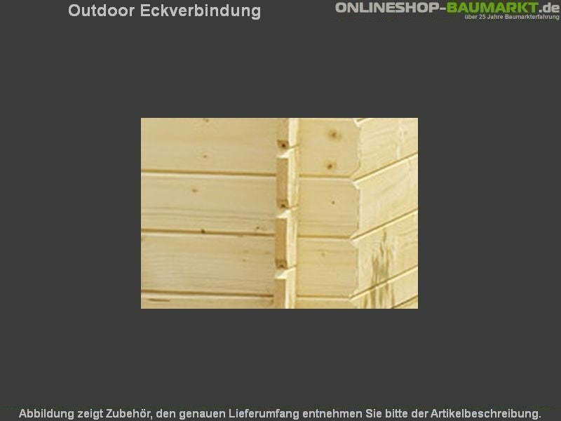 Outdoor Gartenhaus / Blockbohlenhaus William 250 2-Raum schwedenrot 28mm