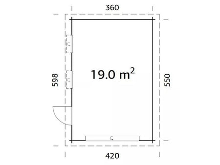 Palmako Blockbohlen-Garage Rasmus 19,0 44 mm natur mit Holztor