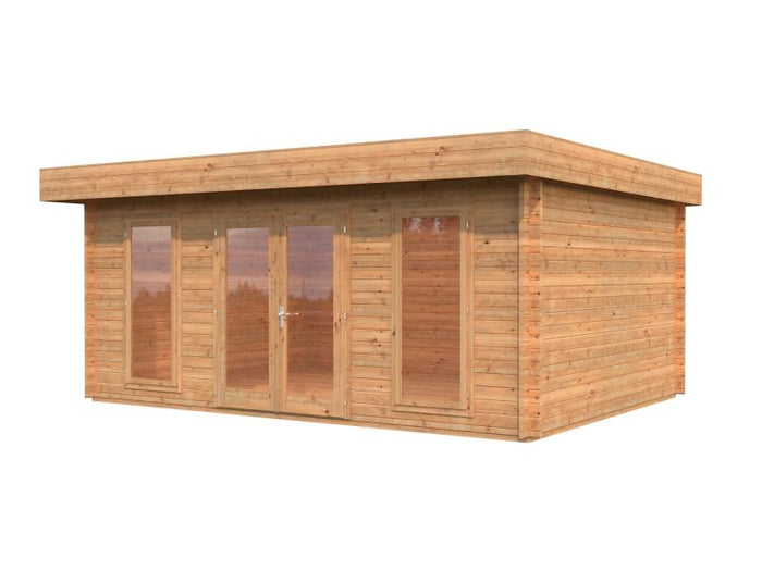 Palmako Blockbohlenhaus Bret 19,9 44 mm braune Tauchgrundierung