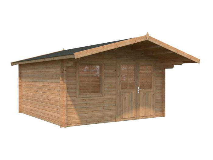 Palmako Blockbohlenhaus Britta 14,6 40 mm braune Tauchgrundierung