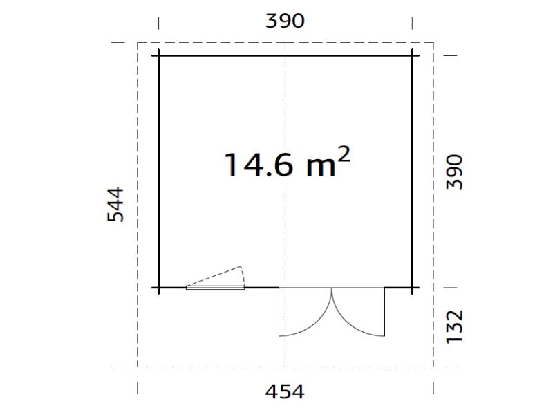 Palmako Blockbohlenhaus Britta 14,6 40 mm braune Tauchgrundierung