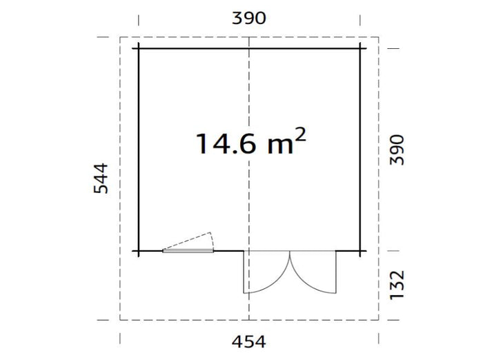 Palmako Blockbohlenhaus Britta 14,6 40 mm braune Tauchgrundierung