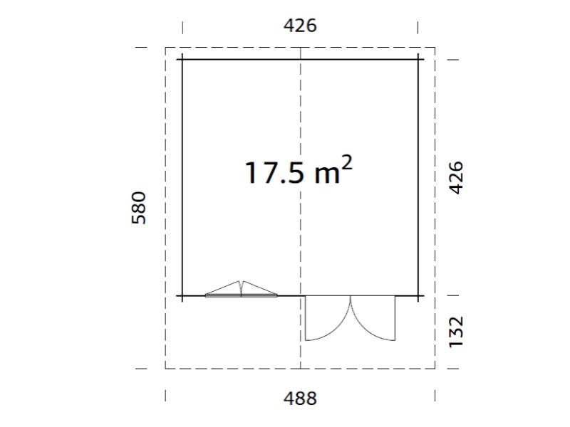 Palmako Blockbohlenhaus Britta 17,5 40 mm braune Tauchgrundierung