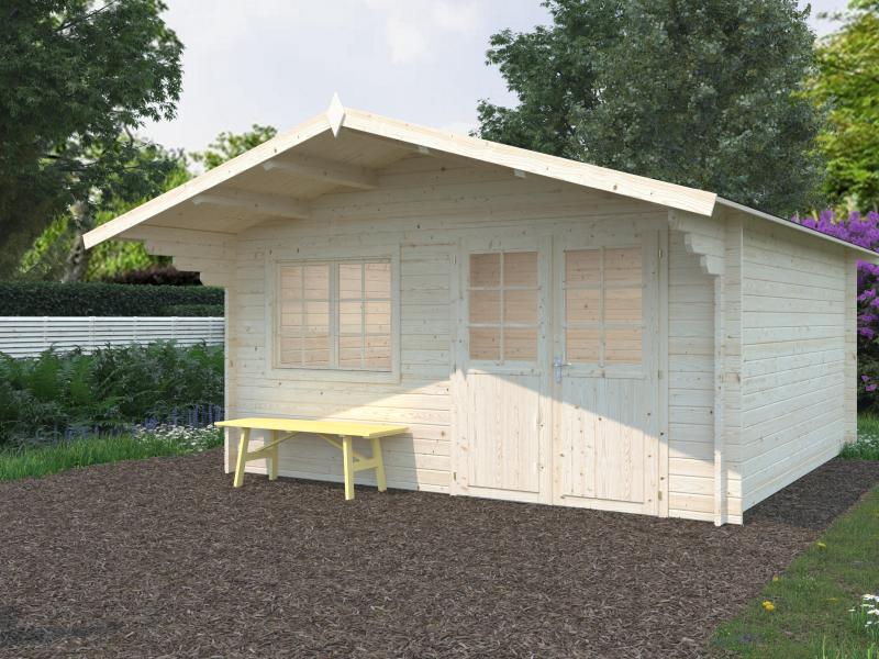 Palmako Blockbohlenhaus Britta 17,5 40 mm transparente Tauchgrundierung