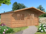 Palmako Blockbohlenhaus Britta 19,7 40 mm braune Tauchgrundierung