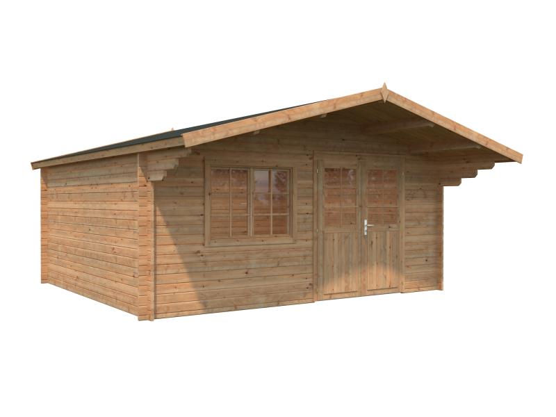 Palmako Blockbohlenhaus Britta 19,7 40 mm braune Tauchgrundierung