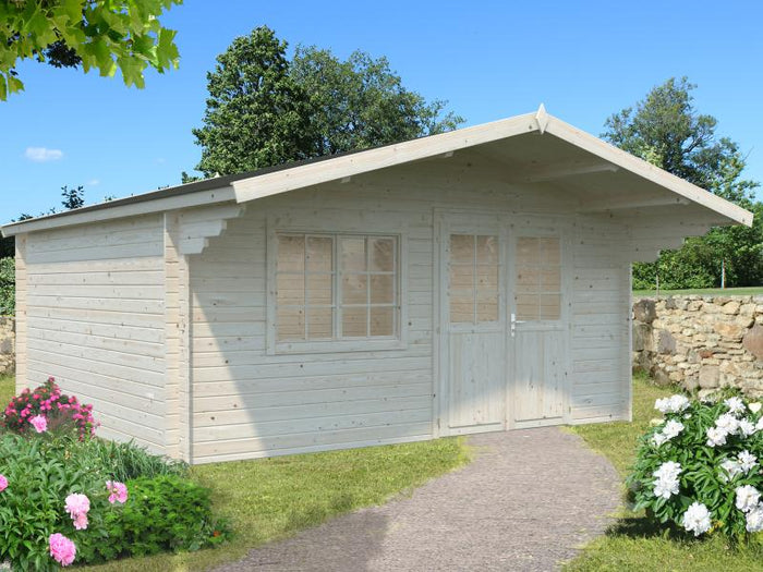Palmako Blockbohlenhaus Britta 19,7 40 mm transparente Tauchgrundierung
