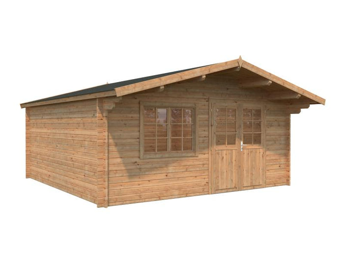 Palmako Blockbohlenhaus Britta 22,3 40 mm braune Tauchgrundierung