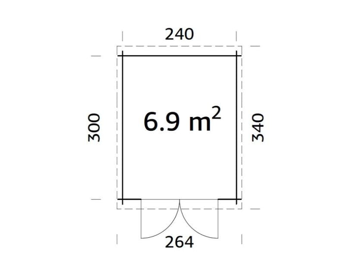 Palmako Blockbohlenhaus Ella 6,9 28 mm braune Tauchgrundierung