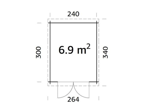 Palmako Blockbohlenhaus Ella 6,9 28 mm natur